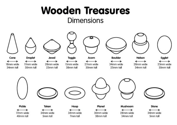 Wooden Treasures Cone Pack of 30