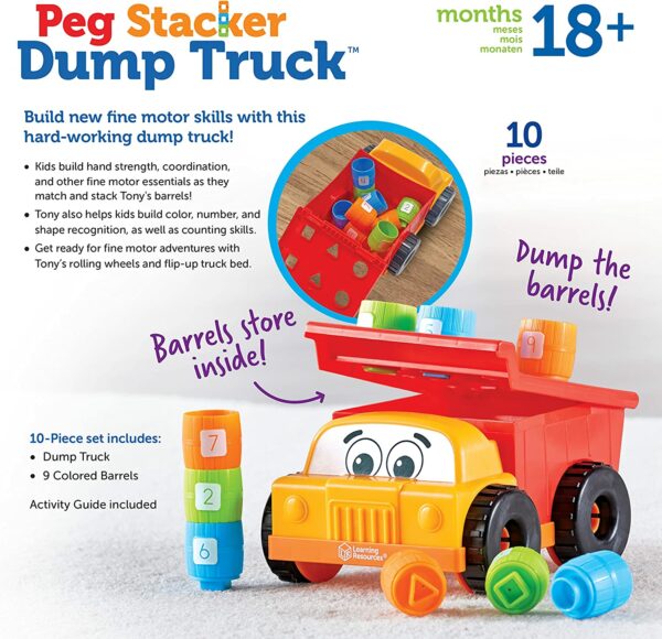 Learning Resources Tony the Peg Stacker Dump Truck