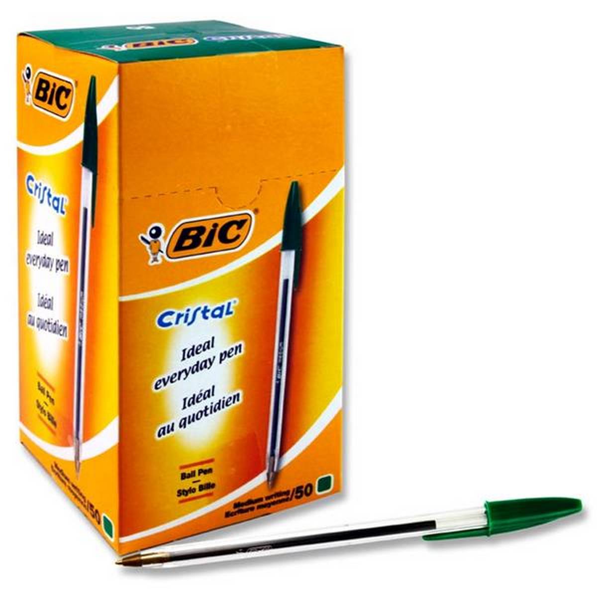 BIC Cristal Original Smudge Free Ballpoint Pens, Ideal for School
